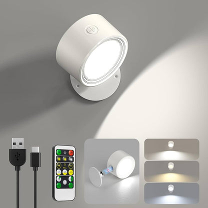 LAMPARA NOCTURNA DE PARED RECARGABLE CON CONTROL REMOTO